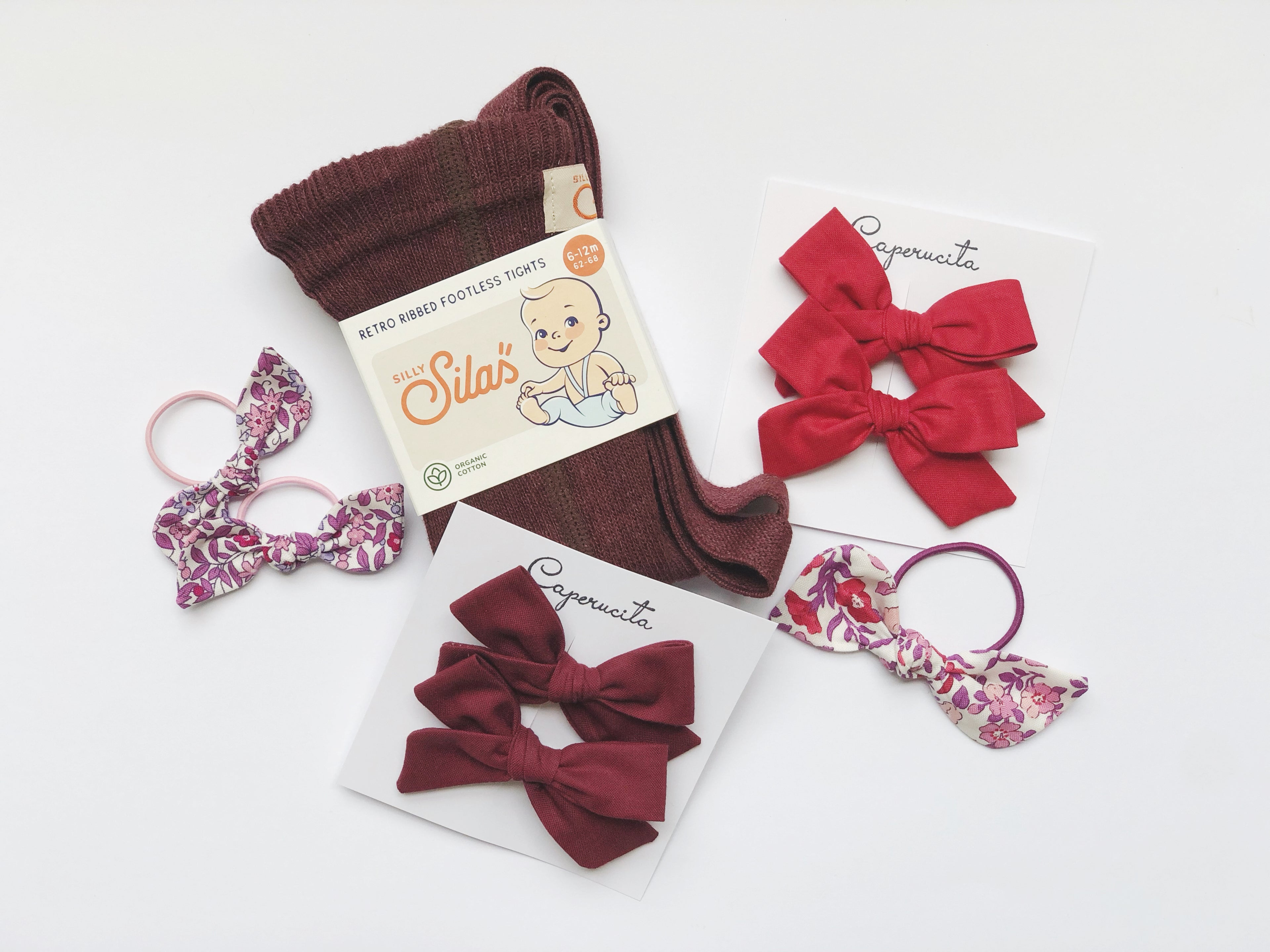 Orejita de oso mediana - Blanca flores fucsia lila