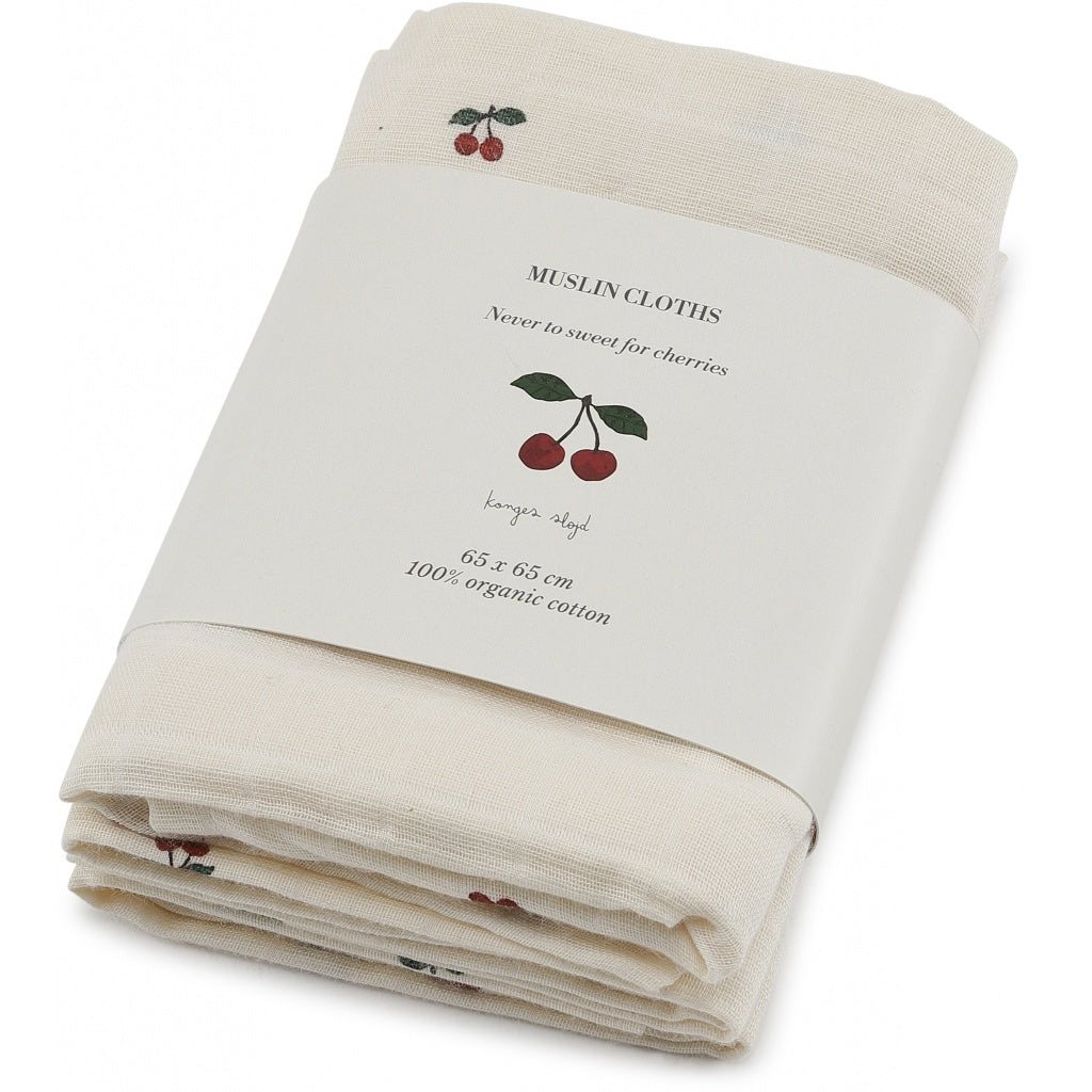 Pack 3 Muslin Swaddles medianos Cherry