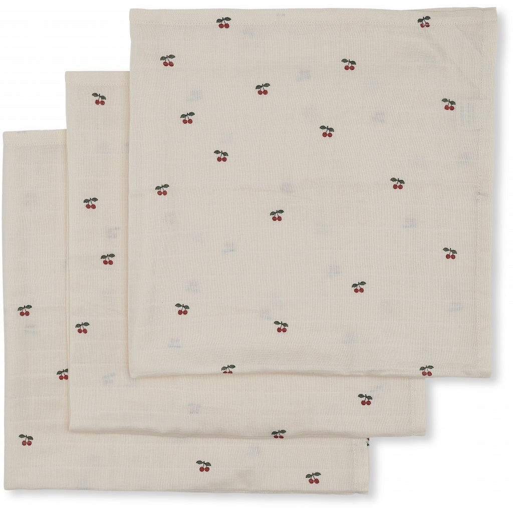 Pack 3 Muslin Swaddles medianos Cherry