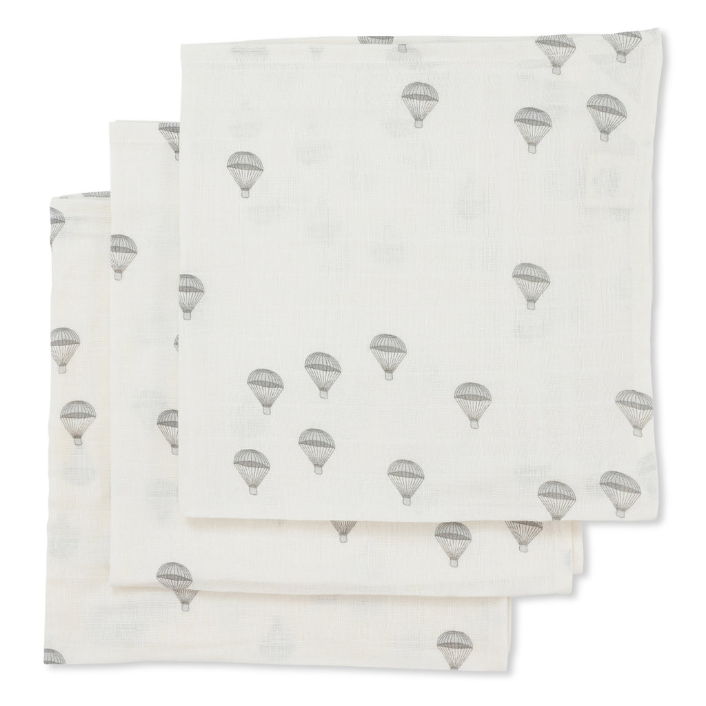 Pack 3 Muslin Swaddles medianos Parachute creme