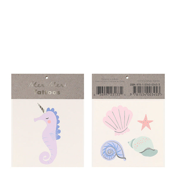 Tatuajes pequeños - Caballitos de mar y conchitas