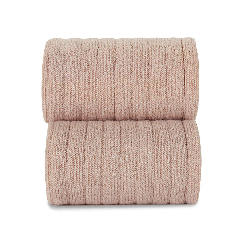 Calcetines Cóndor canalé altos - Rosa empolvado