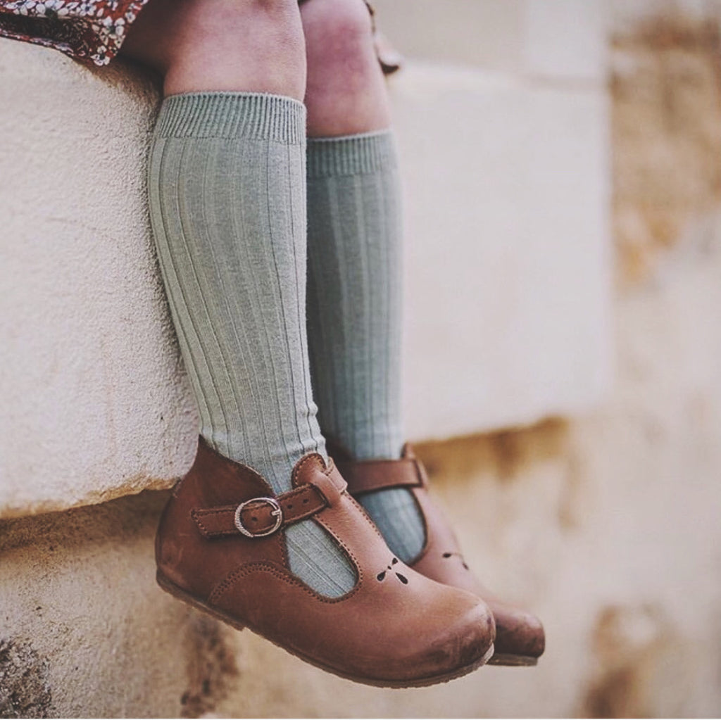 Calcetines Cóndor canalé altos - Verde seco