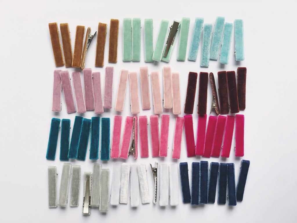 Clip terciopelo - Blanco