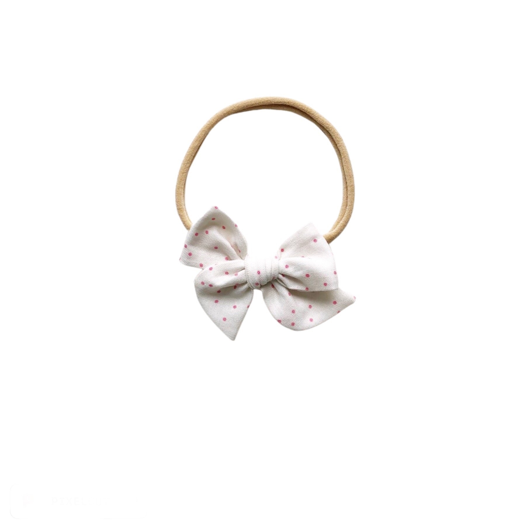 Cintillo margarita chica  - Blanca puntitos lavanda