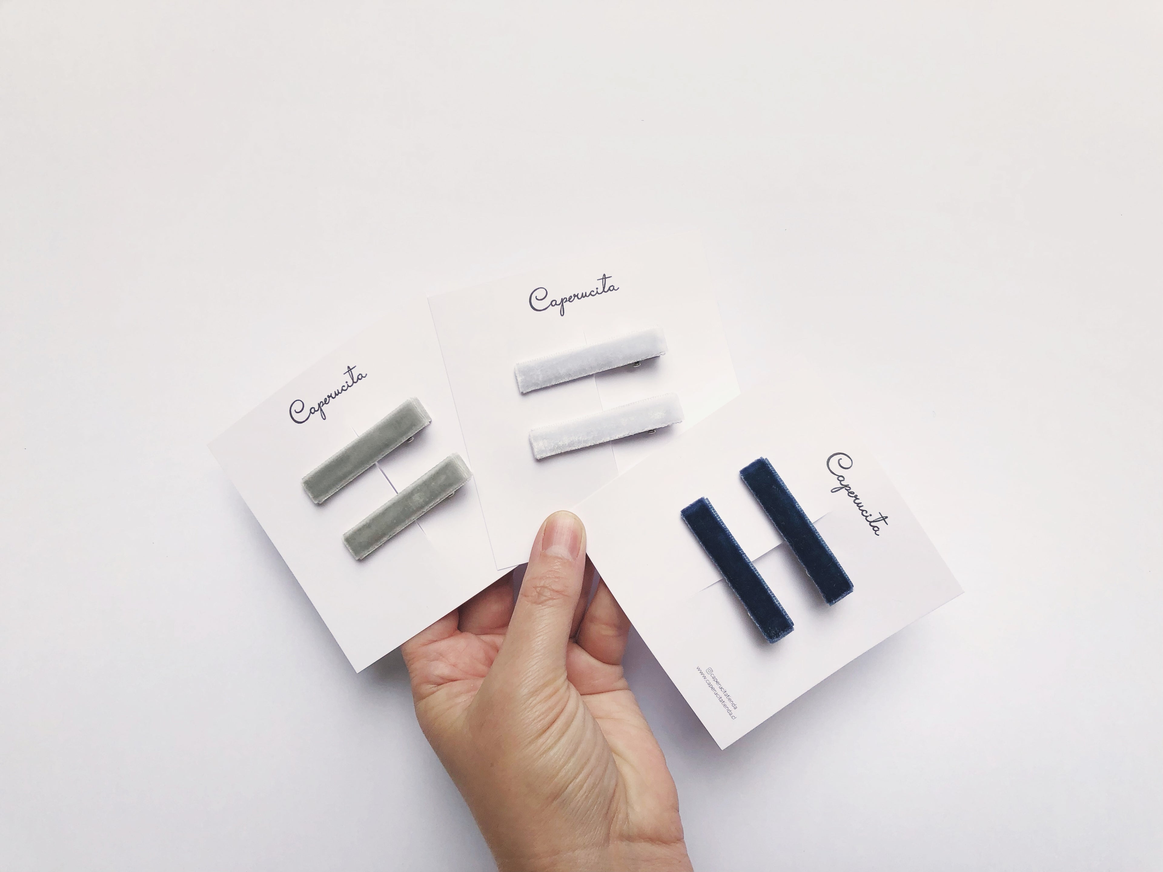 Clip terciopelo - Blanco