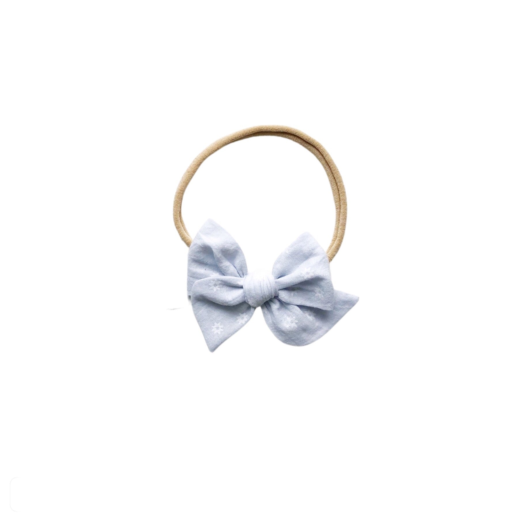 Cintillo Tulipán mediano - Celeste margaritas blancas