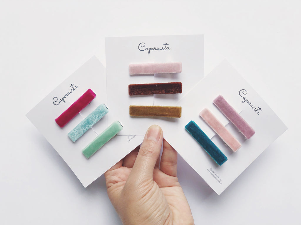 Clip terciopelo - Menta