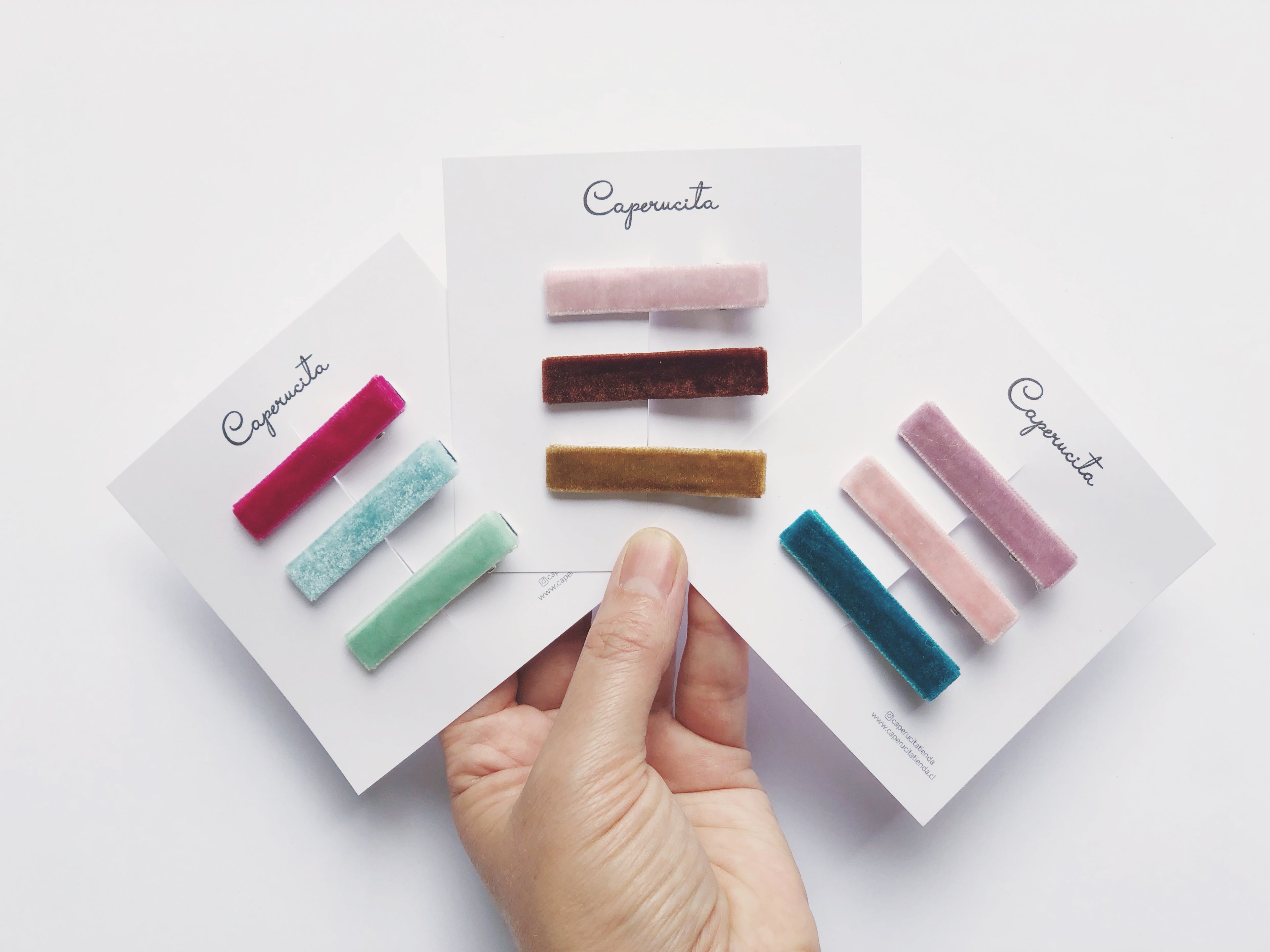 Clip terciopelo - Menta