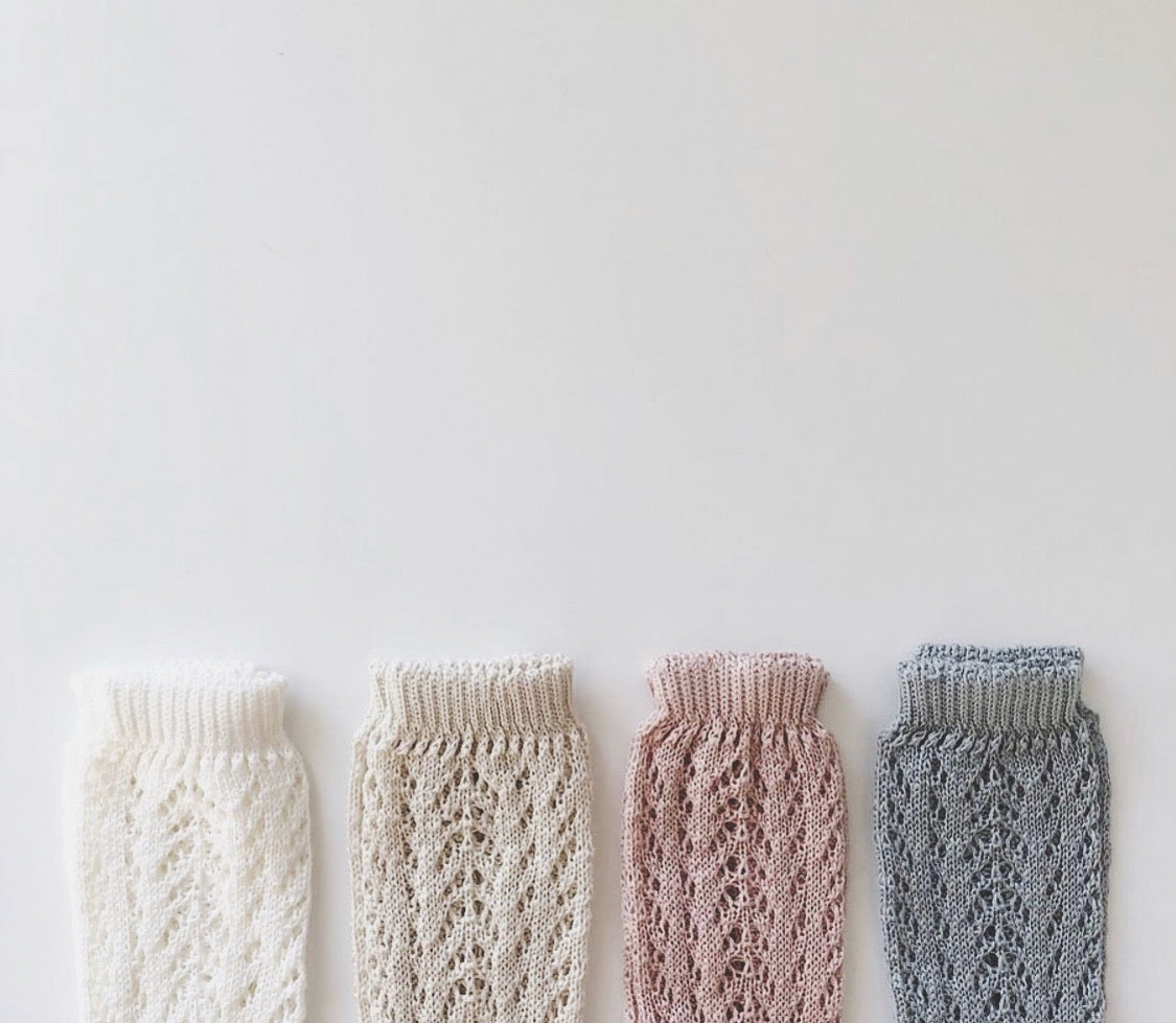 Calcetines Cóndor altos perlé calado - Blanco