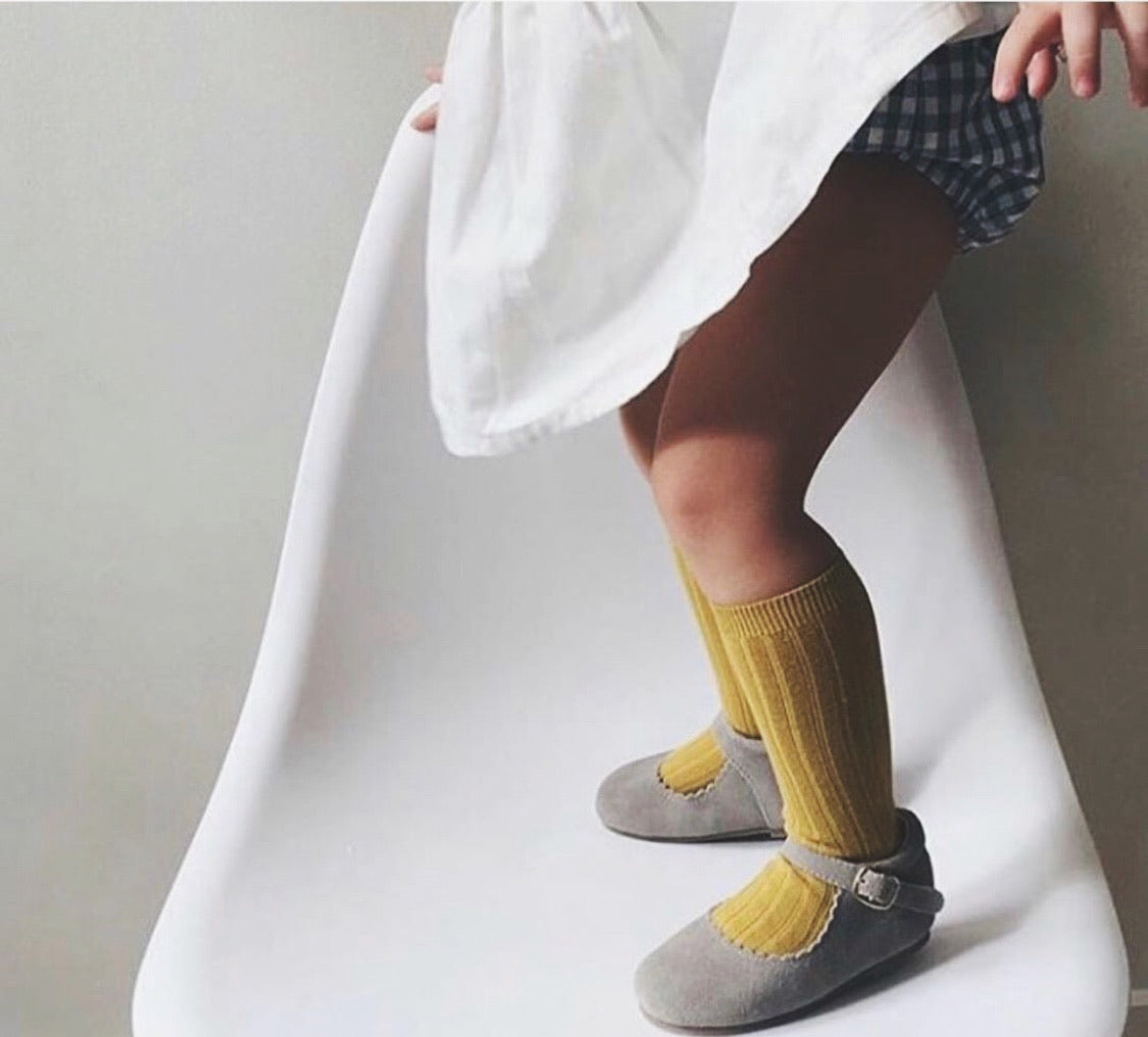 Calcetines Cóndor canalé altos - Mostaza