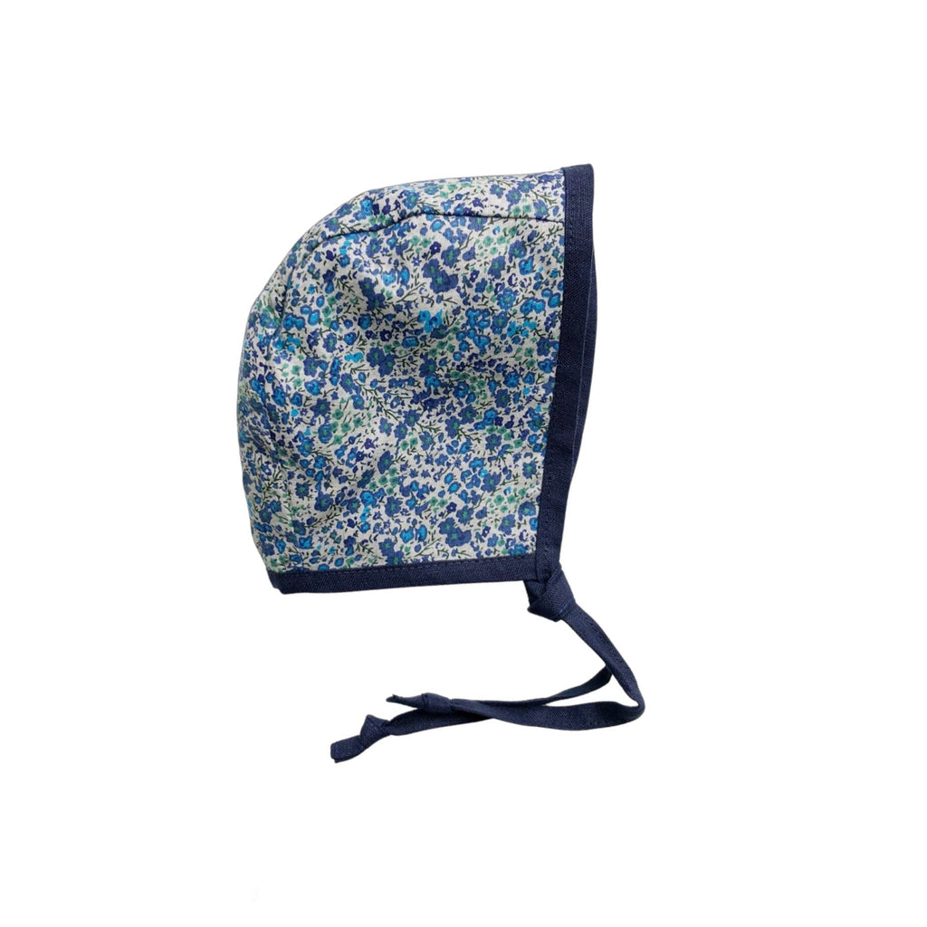 Capota lino reversible azul marino / flores azules y verdes