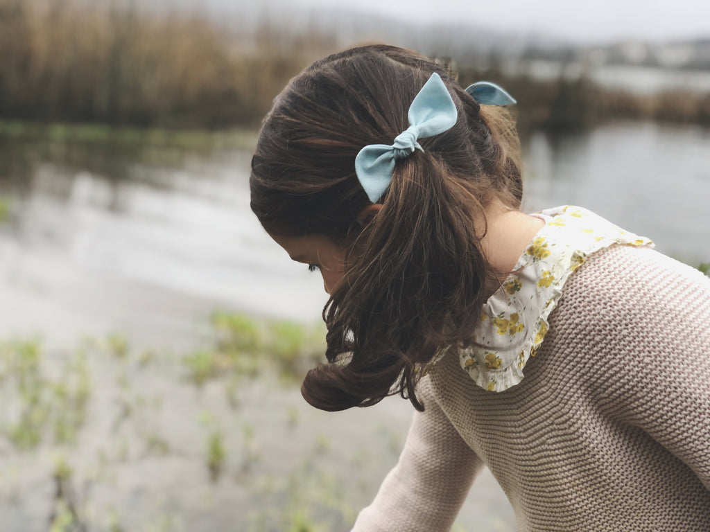 Orejita de oso mediana - Celeste nube