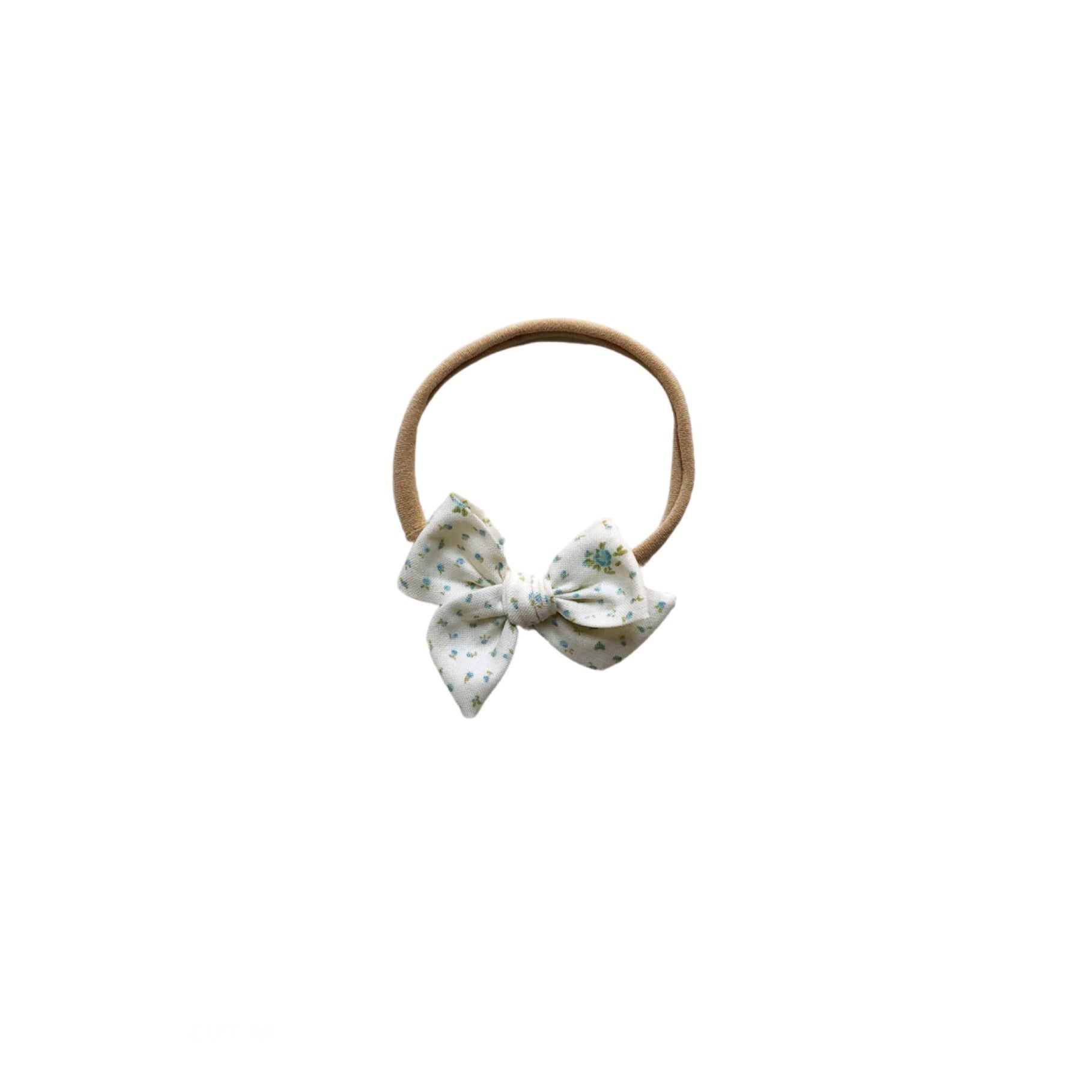 Cintillo Margarita chica - crema rositas celeste